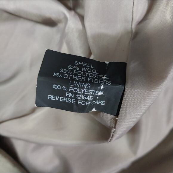 LONDON FOG! TAN/BEIGE FINE WOOL BLEND DOUBLE BREASTED PEACOAT, JACKET! SZ L - Picture 11 of 13